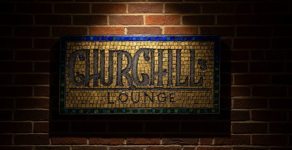 Custom Mosaic Sign: Glass Tile, Vintage Style, Handmade in USA