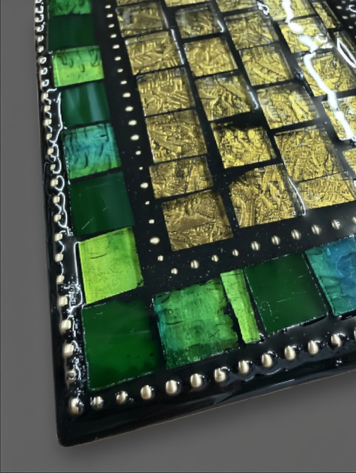 Custom Mosaic Sign: Glass Tile, Vintage Style, Handmade in USA