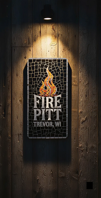 Custom Mosaic Sign: Glass Tile, Vintage Style, Handmade in USA